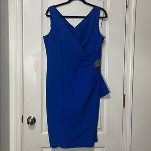 Alex Evenings Sapphire Draped Midi Dress
